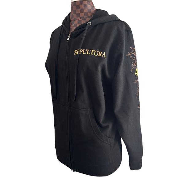SEPULTURA 40th Anniversary Discography Hoodie Black Unisex Small Zip Sweatshirt - Picture 10 of 10